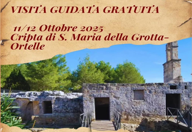  Visita Guidata Gratuita – Cripta di S. Maria della Grotta – Ortelle